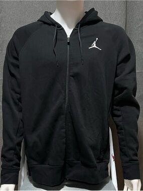 Jordan Black Full-Zip Hoodie with White Jumpman